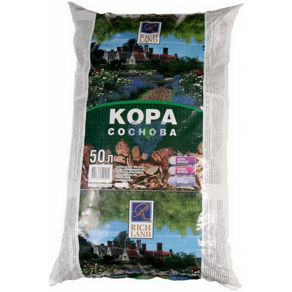 Кора соснова Rich Land 50 л велика, фракція 40-60 мм
