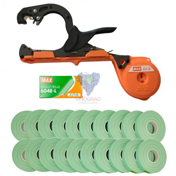 Степлер для підв'язки MAX Tapener HT-R1, скоби MAX 604E-L, стрічка 20 шт