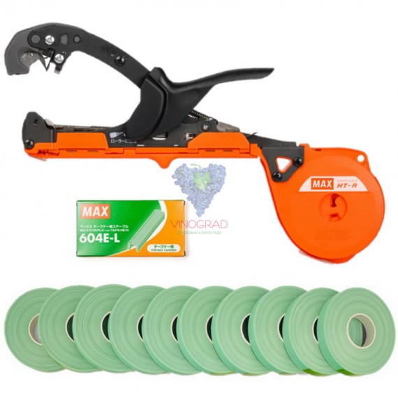 Степлер для підв'язки MAX Tapener HT-RS, скоби MAX 604E-L, стрічка 10 шт