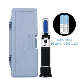 Рефрактометр для вина и пива RSG-32ATC (0-32 % Brix, 1.000-1.120 SG wort) в пластиковом футляре
