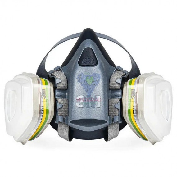 Респиратор полумаска 3M 7503 с фильтрами 3M 6059 ABEK1, 3M 5911 P1, 3M 501 (7 в 1)